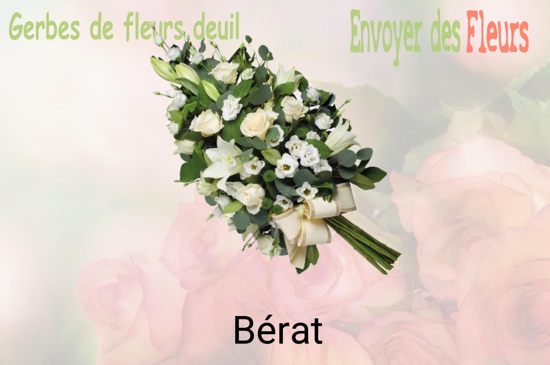 Gerbe de fleurs de deuil livrée à Bérat